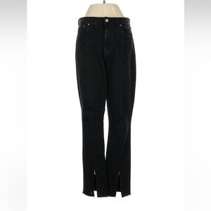 Abercrombie & Fitch The Skinny High Rise Split Black Jeans Curve Love 27Short